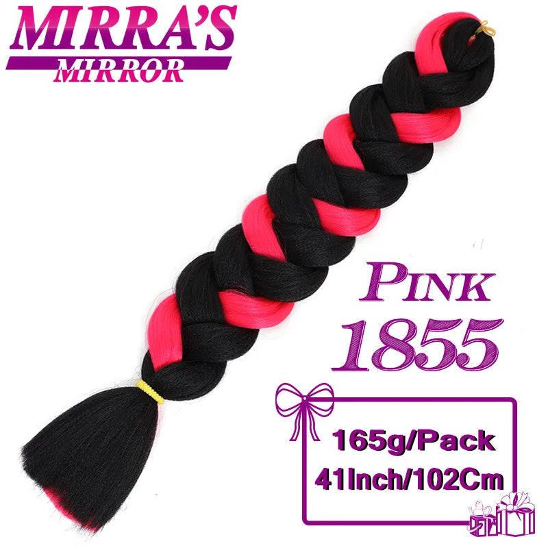 82 Inch Jumbo Box Braids Extensions Afro Synthetic Braiding Hair Ombre Hair for Twist Braid Support Wholesale Mirra’s Mirror