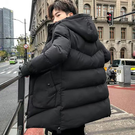 Men Winter New Warm Casual Fur Hooded Jacket Parkas Men Outdoor Fashion Warm Thick Pockets Army Coat Parkas Men