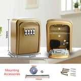 Mini Key Box Password Lock Door Cat Eye Metal Outdoor Wall Mounted Anti-theft Key Lock Box Home Office Indoor Security