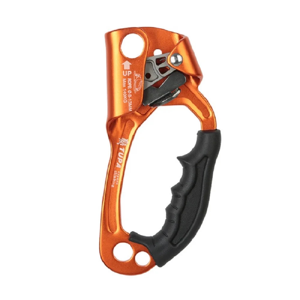 SRT Rock Climbing Hand Ascender Alloy Rigging Rope Ergonomic Handled Riser Rappelling Gear Equipment Left Arborist Tree Climber