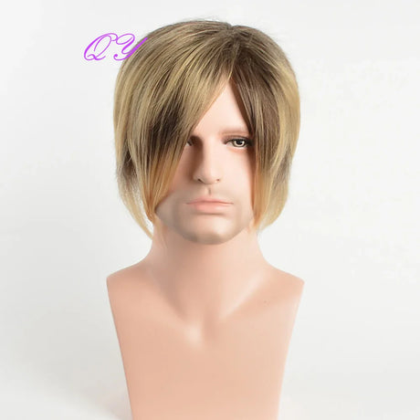 Synthetic Man Wigs  Black Short Curly For Men Wigs With High Temperature Fiber Daily Wear Curl Fashion Hairstyle Male Wig