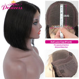 Straight Bob Human Hair Wigs 4x4 Lace Closure Bob Wigs Straight Short Bob Wig Brazilian Lace front Human Hair wigs Princess Hair