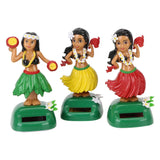 Solar Powered Shaking Head Toy Hula Auto Interior Dashboard Decoration Hawaii Girl Car Ornaments