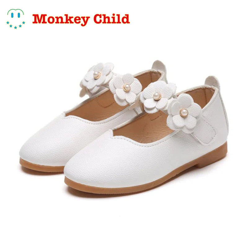 1-11 year Leather Girls Shoes Flowers Party Shoes For Baby Princess Shoes for Kids Children Flats Dress Shoe White Sandal Lady s