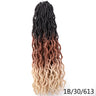 Goddess Nu Locs Soft Curly Faux Locs Crochet Hair Braids 18inch Synthetic Ombre Braiding Hair Extensions Pre Loop