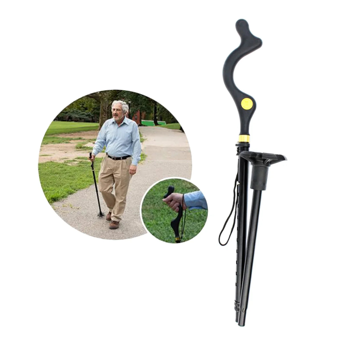 Portable Walking Cane Walking Stick with Handle Heavy Duty Aluminum Alloy