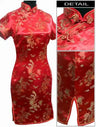 Vintage Chinese style Mini Cheongsam New Arrival Women's Satin Qipao Red Summer Sexy Party Dress Mujer Vestidos S-6XL