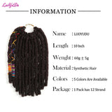 LUOYUDU Crochet Hair Dreadlocks Faux Locs Braiding Hair Extensions Synthetic Dreadlock Jumbo 10 inch 12 Strands Organic Hair