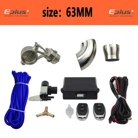 EPLUS Car Exhaust Pipe Control Valve Sets Vacuum Controller Device Remote Kit Controller Switch Universal 51 63 76MM