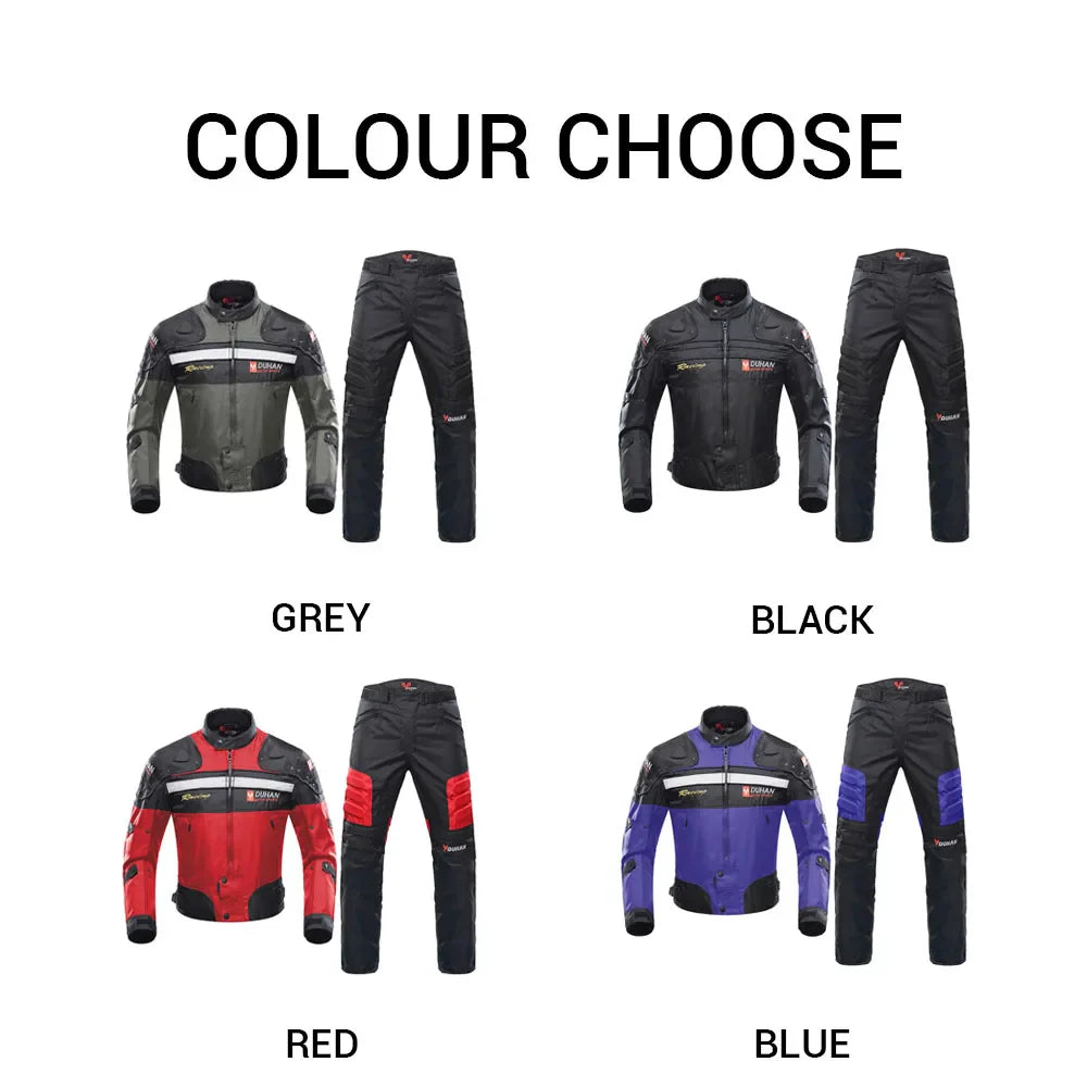 DUHAN Windproof Motocross Jacket Motorcycle Pants Men Motorcycle Jacket Wear-resistant Body Armor Moto Clothing For Winter