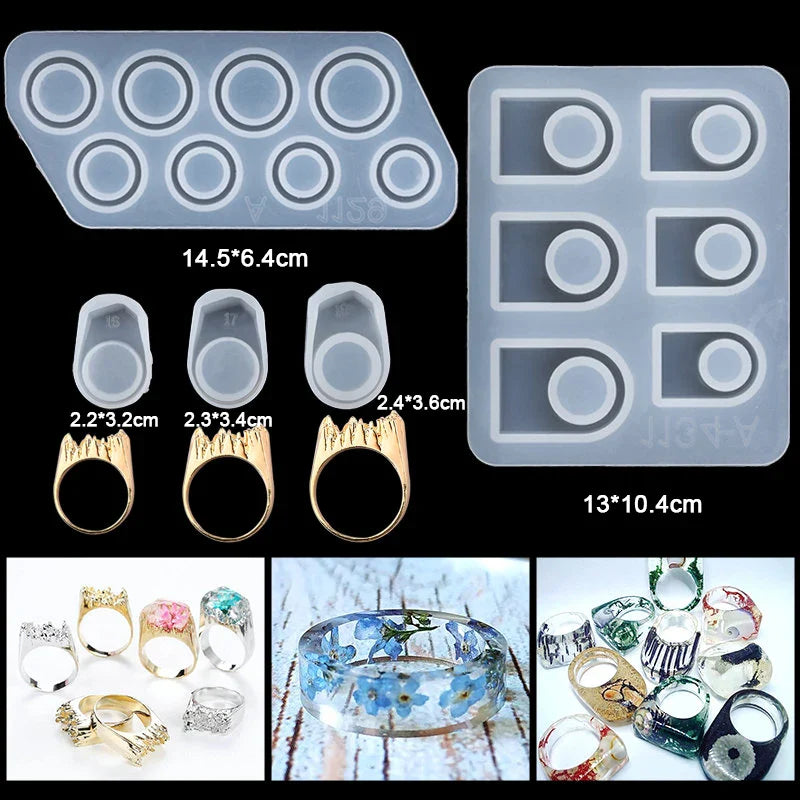 16 Styles Epoxy Casting Molds Set Silicone UV Casting Tools Kits Resin Casting Molds For Jewelry Making DIY Earring Findings