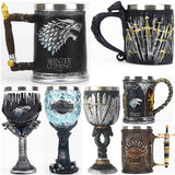 GOT Mug Goblet Stainless Steel Resin 3D Beer Tankard Wine Glass Mugs 600ml 400ml 200ml Party Drinkware Decoration Christmas Gift