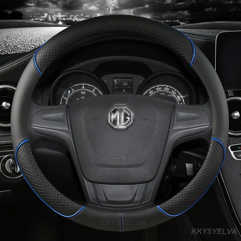 Microfiber Leather Car Steering Wheel Cover 38cm 15" For MG 3 5 6 HS ZS EV MG3 3SW MG5 MG6 MG7 ZR EHS GT EZS Auto Accessories