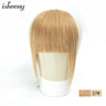 Isheeny Human Hair Bangs 3 Clips In Black Blunt Cut Fringe Hair Piece Natural Black Blonde Bang 8" Clip In Hair Extensions Brown