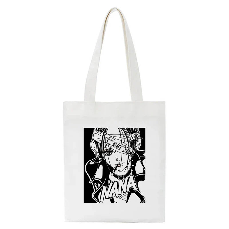 Shopping Bags Nana Anime Manga Nana Osaki And Ren Honjo Tote Bag Harajuku Handbags Shoulder Bags Casual Handbag Women Canvas Bag