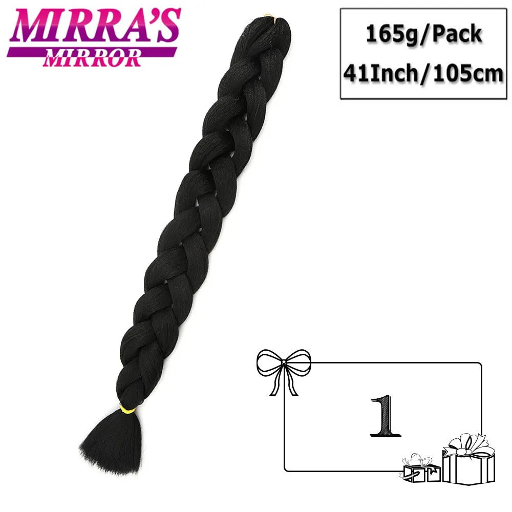 82 Inch Jumbo Box Braids Extensions Afro Synthetic Braiding Hair Ombre Hair for Twist Braid Support Wholesale Mirra’s Mirror