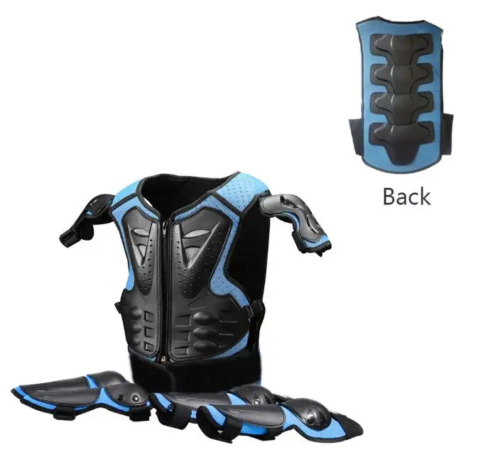 Blue Children Full Body Protector Vest Armor Kids Riding Jacket Anti Falling Protection Gear Motocross Motorcylce BMX MX Armour