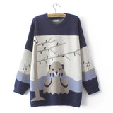 Women Clothing Sweater Plus Size 2021 Autumn Winter New Jumper Casual Cartoon Bear Jacquard Female Knitted Pullovers