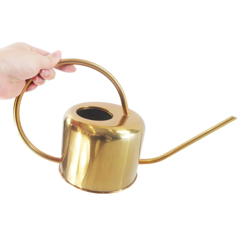 1300ml Watering Can Gold Color Stainless Steel Pot Long Spout Home Plant Pot bottle Watering Device meaty bonsai garden tool #W0