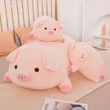 40/50/60/80cm Squish Pig Stuffed Doll Lying Plush Piggy Toy Animal Soft Plushie Pillow Cushion Kids Baby Comforting Gift