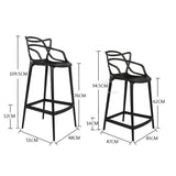 European Bar Chairs for Kitchen Back Bar Stool Household Simple Balcony High Stool Outdoor Plastic Leisure Designer Bar Stools