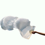 1pair/1pc Real Silk Belly Dance Veil Fans Bamboo Handmade Dyed Performance Long Fan Belly Dancing 100% Real Silk Fans