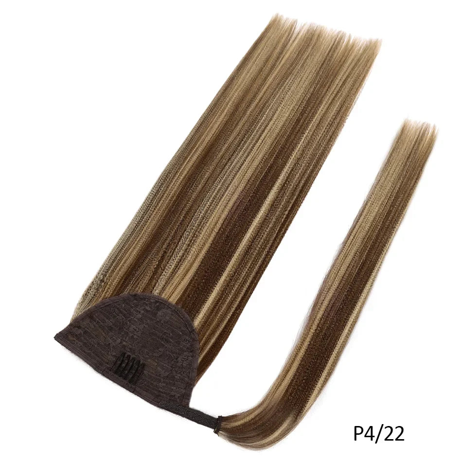 BHF 100% Human Hair Ponytail Brazilian Remy Ponytail Wrap Around Horsetail wig 120g Hairpieces Natural Straight Tails