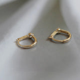 925 Sterling Silver Simple Shiny Srystal U-shaped Earrings Women Punk Hip Hop Street Art 14k Gold Plating Jewelry  Gift