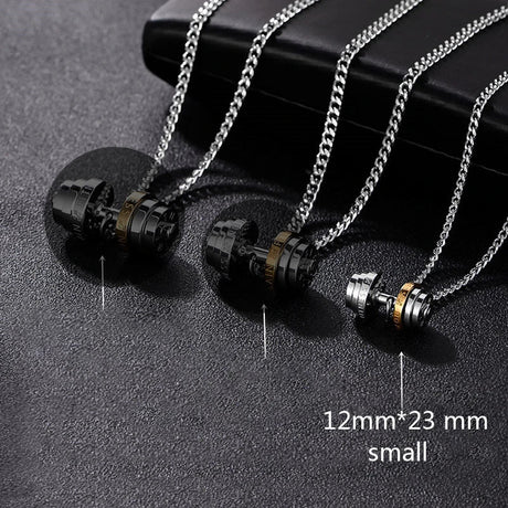 dumbbel necklace male Couple necklace pendant stainless steel Fitness necklace Barbell Sporty gifts for man jewelry for neck