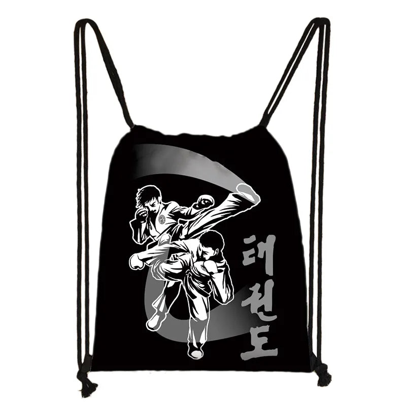 Martial Art Judo / Muay Thai / Karate /Jujitsu Drawstring Bag Boys Girls Backpack Men Travel Bag Women Storage Bags Kids Bookbag