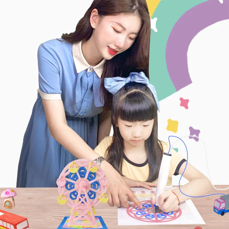 Myriwell PR 300B Low Temp 3D Pen for Kids – Create with 30 Colors of PCL Filament – Perfect Christmas & Birthday Gift!