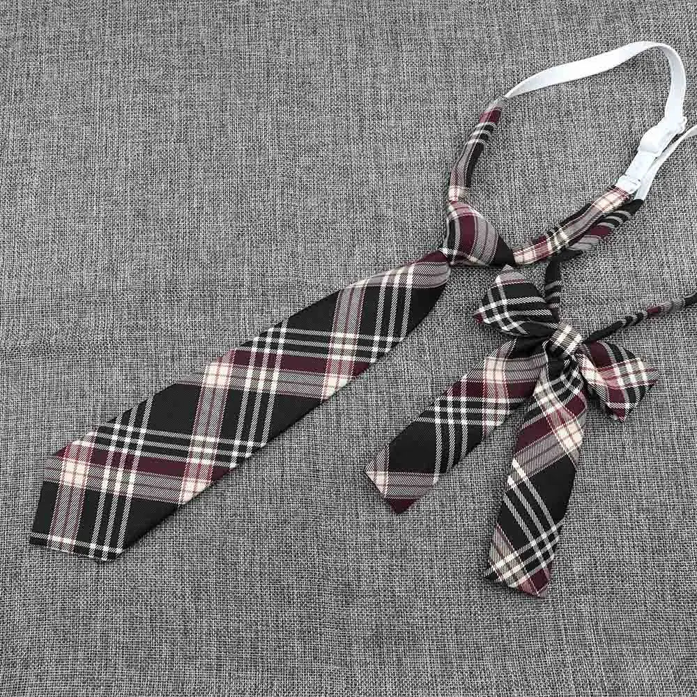 Hand-Made Necktie Bowtie Set High Quality Boy Girl School Suit Shirts Student Butterfly Striped Plaid 100%Cotton Accessory Trend