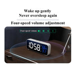 Music Alarm Clock Temperature Humidity Voice Control/Alaways On Table Clock Dual Alarm Wall  Rechargeable Digital LED Clocks