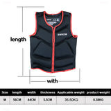 SWROW Life Jacket Fishing Vest Water Sports Kayaking Swimming Surf Drifting Adult Life Jacket Neoprene Safety Vest Rescue Boats