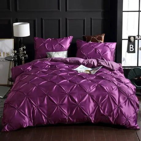 Silk Washed Bedding set Luxury Duvet Cover Double Bed Coverlet   Queen Size Bed Sheets set Comforters Solid Color Linens XY37#