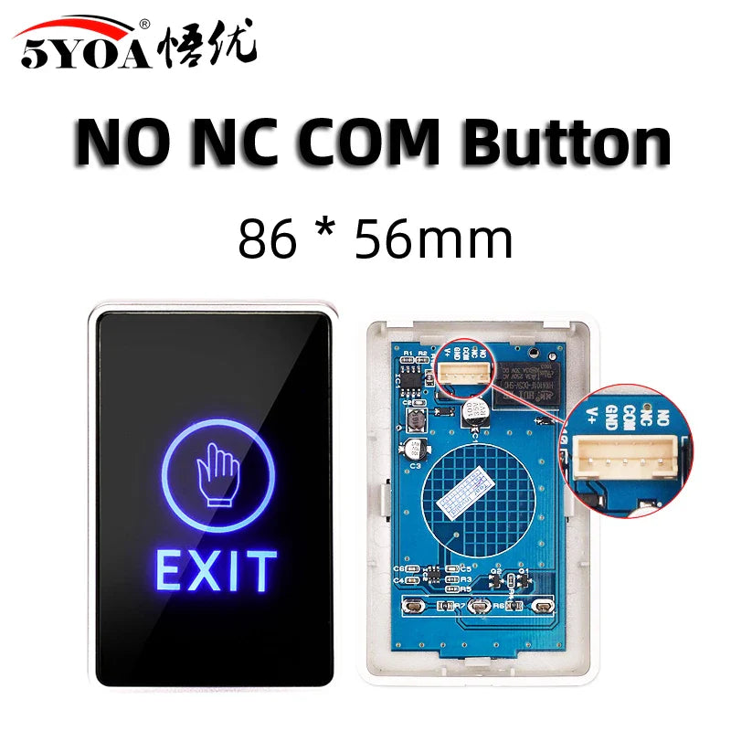 Access Button Door Exit Push Switch No Touch Release Gate Opener Door Access Control System Entry Open Touch