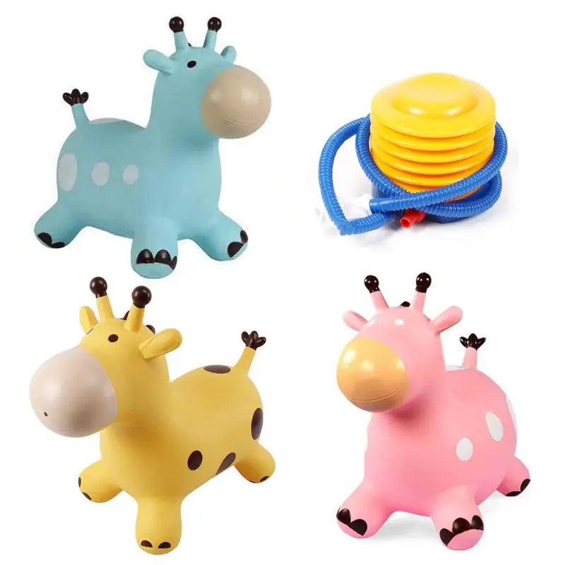 Inpany Bouncy Giraffe Hopper Inflatable Jumping Giraffe Bouncing Animal Toys K1MA