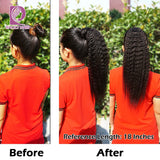 Racily Hair Brazilian Afro Kinky Straight Pony Tail Remy Drawstring Ponytail 100% Human Hair Ponytail Extensions Natural  Hair