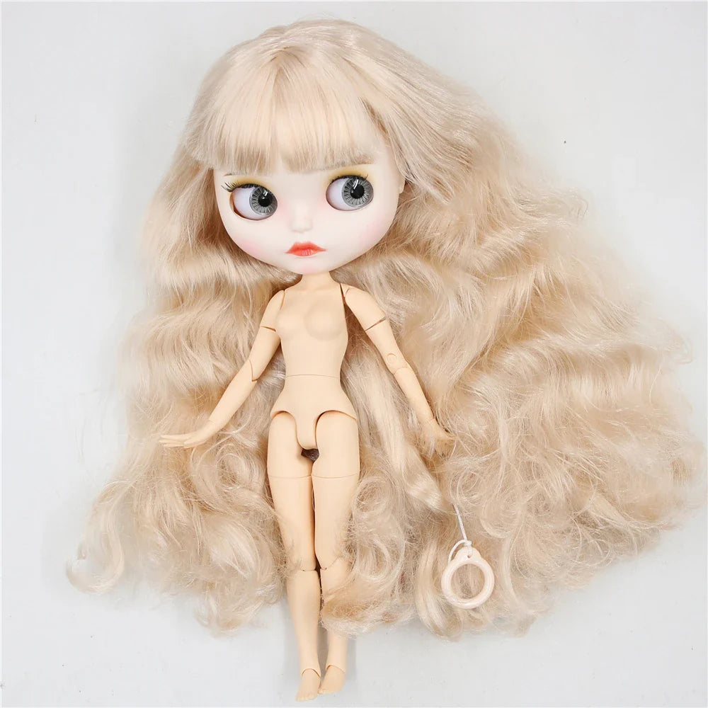 ICY DBS Blyth doll 1/6 bjd joint body white skin matte face nude doll anime toy smiling face doll girls gift