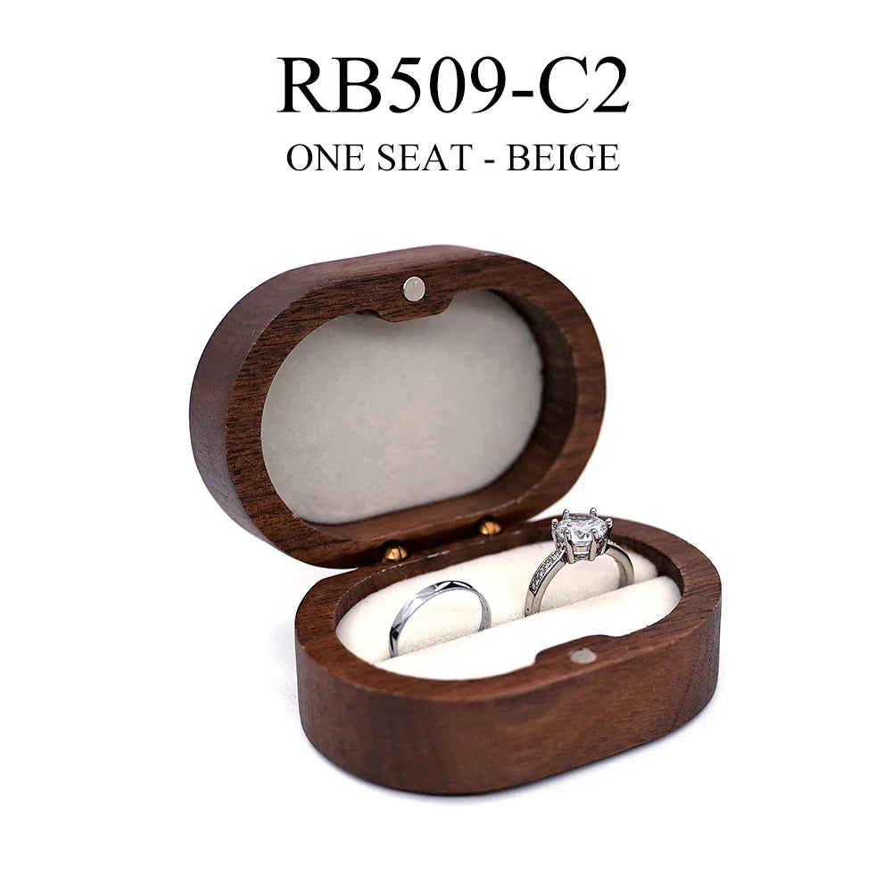 Marriage Engagement Wooden Ring Box for Wedding Custom Proposal Engraved Ring Bearer