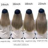 Synthetic Hair Extension No Clip Natural Hair Piece Ombre Fake False One Piece Straight Hairpiece Blonde For Women