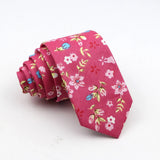 New Floral Tie For Men Skinny Casual Cotton Necktie For Wedding Casual Mens Neckties Classic Suits Flower Print Neck Ties Cravat