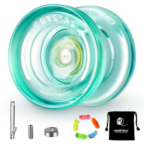 MAGICYOYO Responsive Crystal YoYo K2, Plastic Yo Yo for Kids, Beginner Replacement Unresponsive Bearing for Advancer