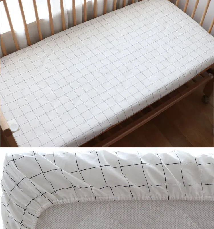 Baby Cot Fitted Bed Sheet For Newborn Cotton Crib Bed Sheet For Children Mattress Cover Protector 120x70cm Allow Custom Make