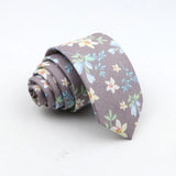 New Floral Tie For Men Skinny Casual Cotton Necktie For Wedding Casual Mens Neckties Classic Suits Flower Print Neck Ties Cravat