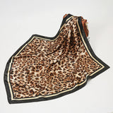 Luxury Women Silk Scarf Square Shawls Lady Bandana Fashion Leopard Print Hijab Scarves Female Neckerchief Head Wraps Foulard