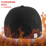 Male Winter large size felt baseball cap big head men fleece-lined sport hat plus size wool snapback caps 56-60cm 61-65cm