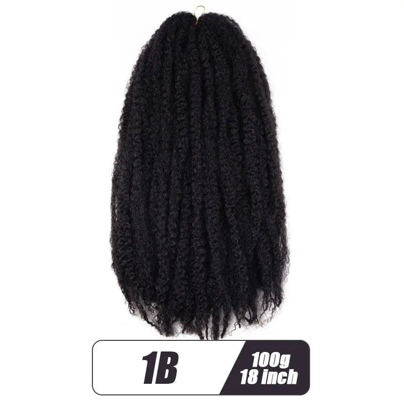 18inch Synthetic Afro Kinky Marley Braids Hair Soft Jumbo Crochet Braids Hair Extensions For Women Long Ombre Marley Twist Hair