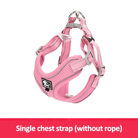 Reflective Vest Harness Leash Adjustable Mesh Vest Dog Harness Collar Chest Strap Leash Harnesses With Traction Rope XXS-L Size