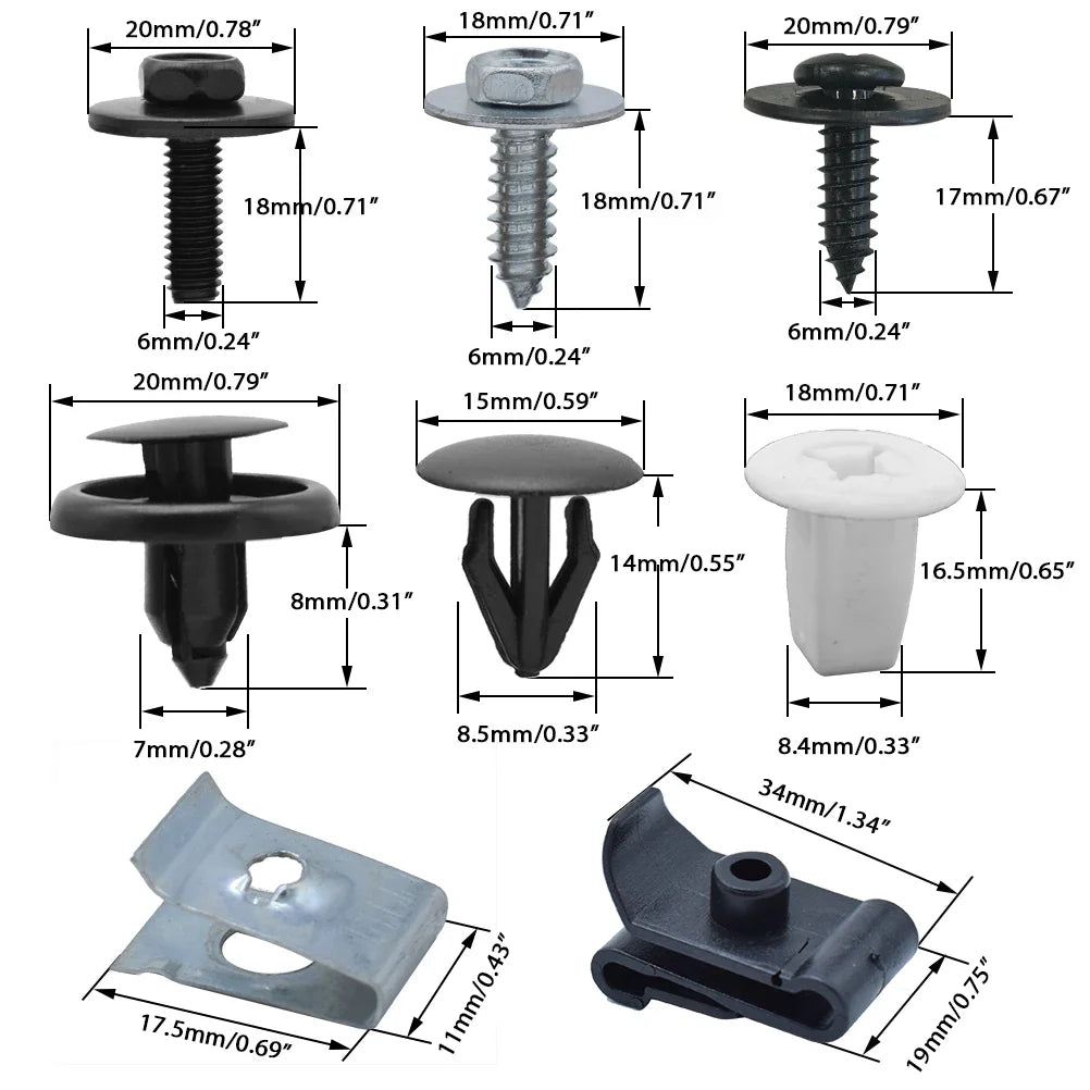 50pcs Car Engine Under Body Cover Clips For Toyota Lexus Bumper Fender Trim Mudguard Splash Shield Screws Rivet Auto Fitting Kit